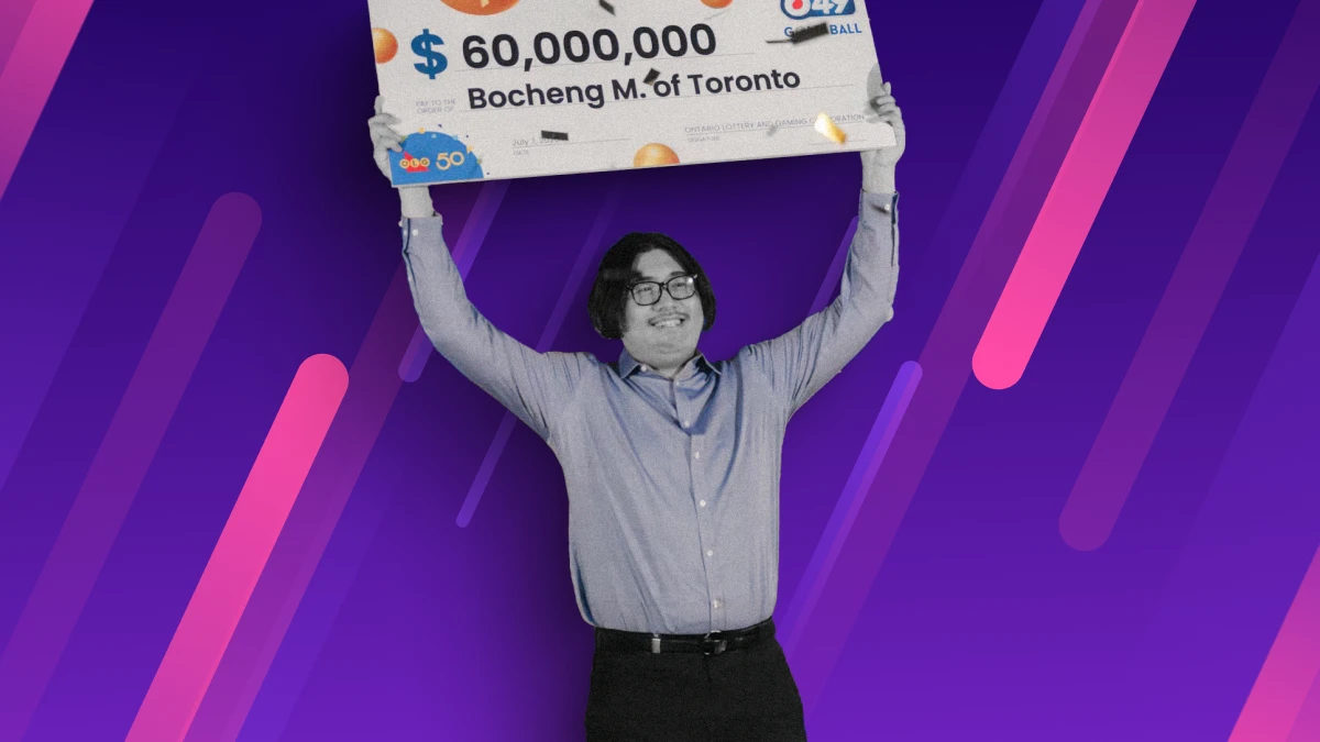 Bocheng M. of Toronto celebrates $60 million Lotto 6/49 jackpot