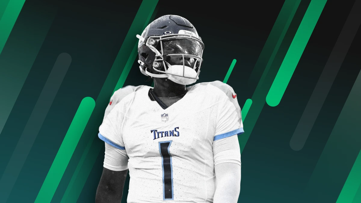 Cam Ward in Tennessee Titans uniform during preseason debut