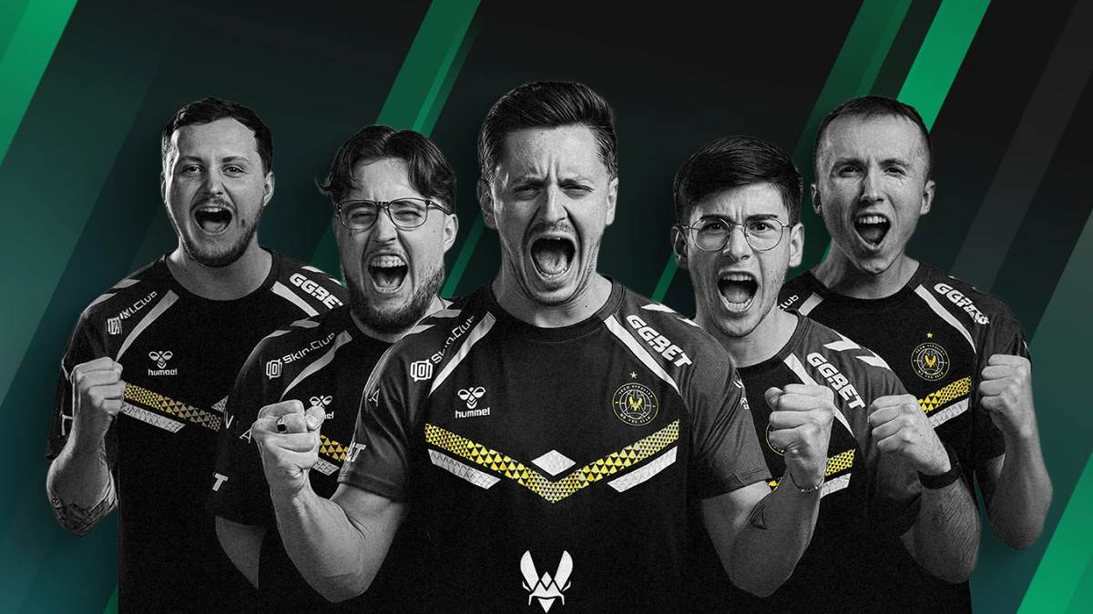 Team Vitality CS2 roster celebrates ahead of IEM Cologne 2025 esports tournament