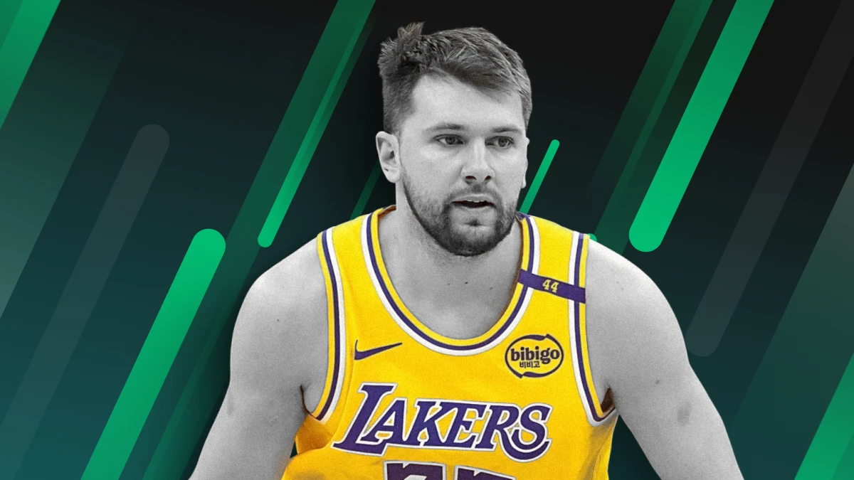 Luka Dončić in a Los Angeles Lakers jersey