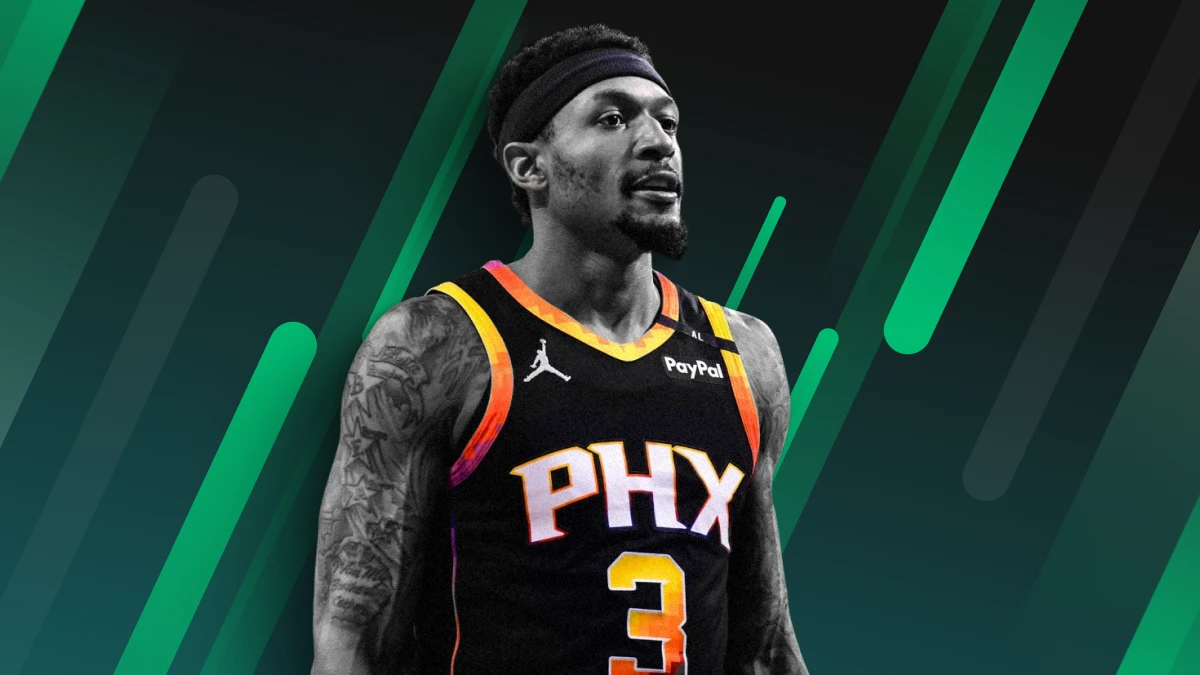 Bradley Beal in Phoenix Suns uniform following news of his contract buyout and move to the Los Angeles Clippers